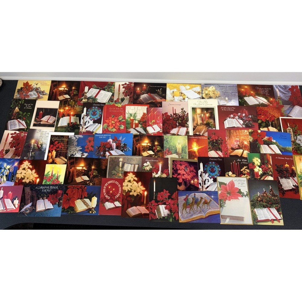 Vintage Christmas Cards Fronts ONLY Bibles Scrapbooking Decoupage Lot of 50+